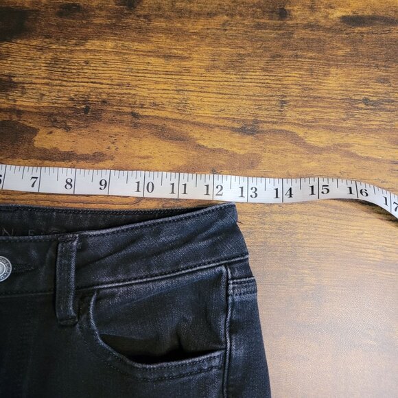 American Eagle Jeans 4 R Jegging Super Hi Rise 360 Next Level Stretch Black Wash - Picture 7 of 12